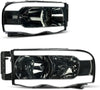 Conjunto de faros delanteros de tubo LED YITAMOTOR® para Dodge Ram 1500 2002-2005/2003-2005 Dodge Ram 2500 3500 DRL, par de repuesto de faros delanteros, lentes ahumados