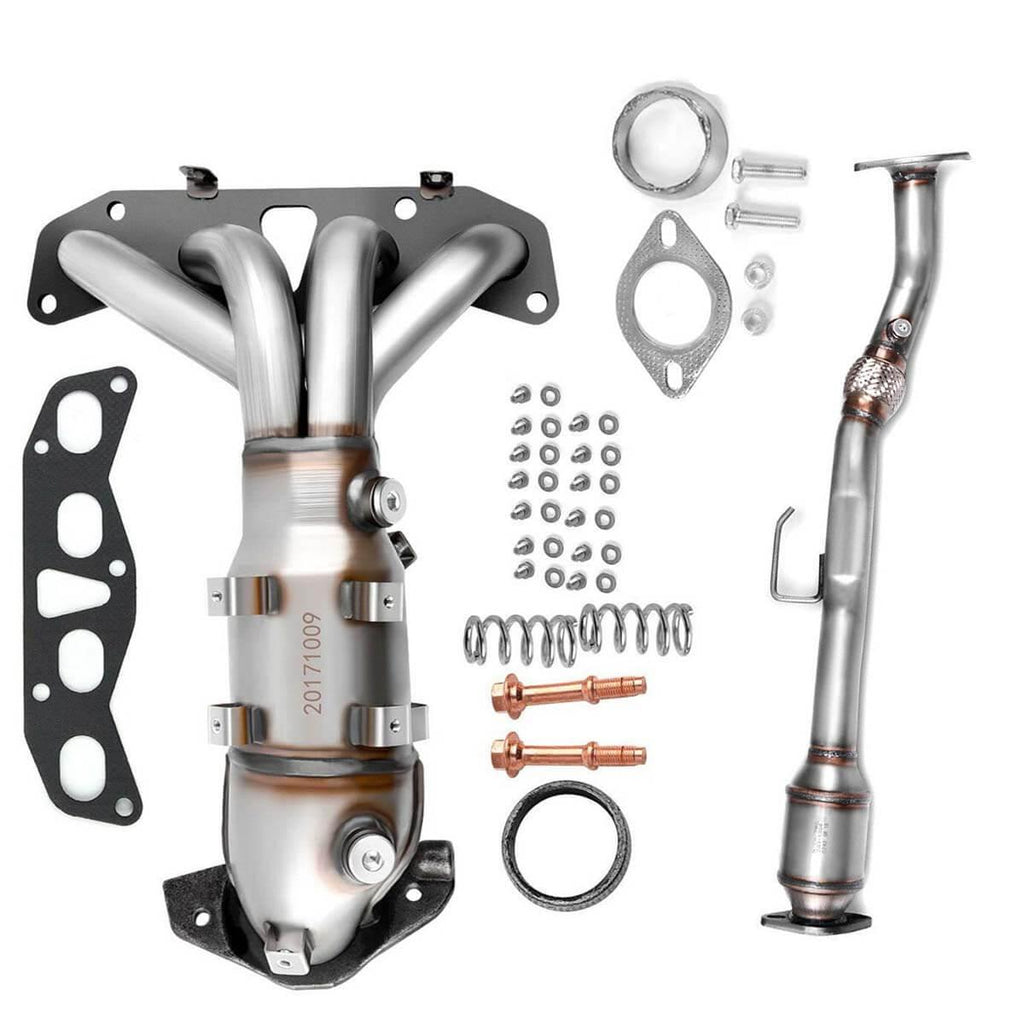 YITAMOTOR® 2002-2006 Nissan Altima 2.5L Front & Rear Catalytic Converter Set Stainless Steel High Flow Series - YITAMotor