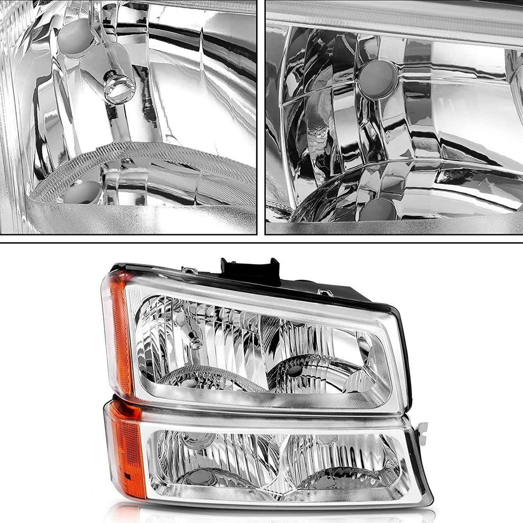 YITAMOTOR® 2003-2006 Chevy Silverado Chrome Replacement Headlights + Taillights Combo - YITAMotor