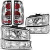 YITAMOTOR® 03-06 Chevy Silverado 07 Silverado Classic Chrome Housing Headlights + Taillights Combo - YITAMotor