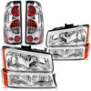 YITAMOTOR® 2003-2006 Chevy Silverado Chrome Replacement Headlights + Taillights Combo - YITAMotor