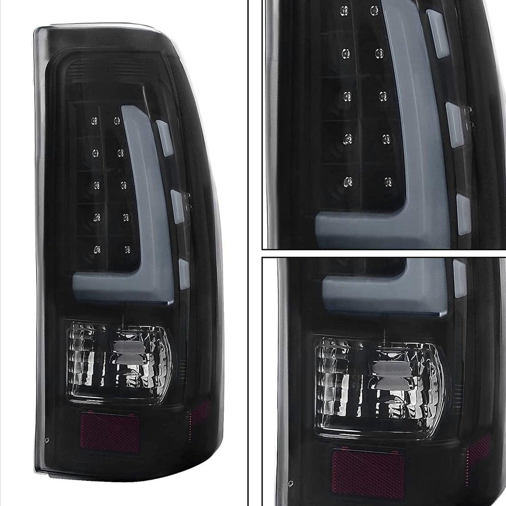 YITAMOTOR® LED 2003-2006 Chevy Silverado Faros delanteros Luces traseras Carcasa negra Faros delanteros + Luces traseras LED