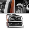 YITAMOTOR® LED 2003-2006 Chevy Silverado Faros delanteros Luces traseras Carcasa negra Faros delanteros + Luces traseras LED