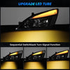 YITAMOTOR® Switchback 03-07 Honda Accord DRL Conjunto de faros delanteros de tubo LED Reflector transparente
