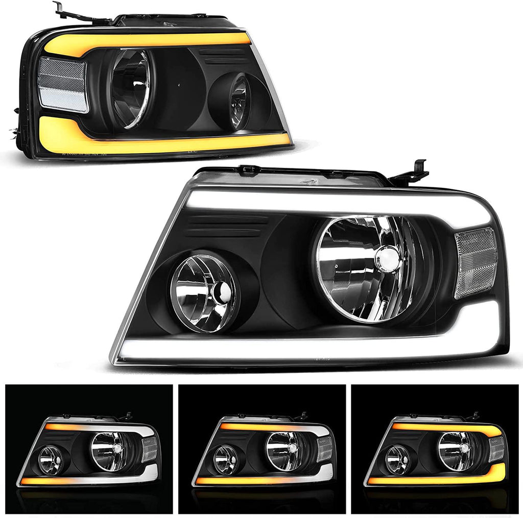 2004-2008 Ford F150 DRL Switchback LED DRL Headlights Assembly