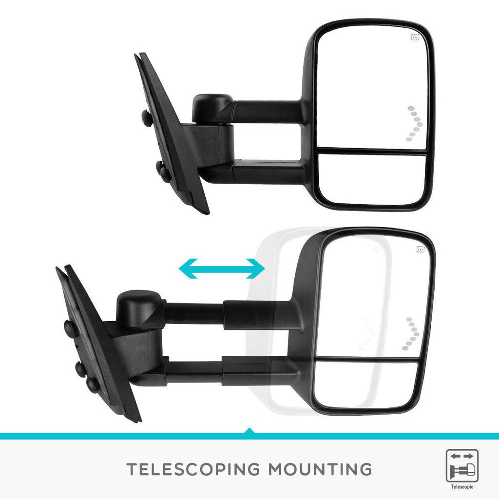 Towing Mirrors for 07-13 Chevy Silverado Telescoping Function