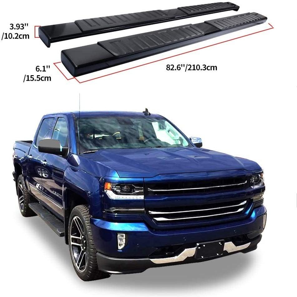 YITAMOTOR® 6" Running Boards for 07-18 Chevy Silverado/GMC Sierra 1500, 07-19 2500HD/3500HD Crew Cab Black Side Steps