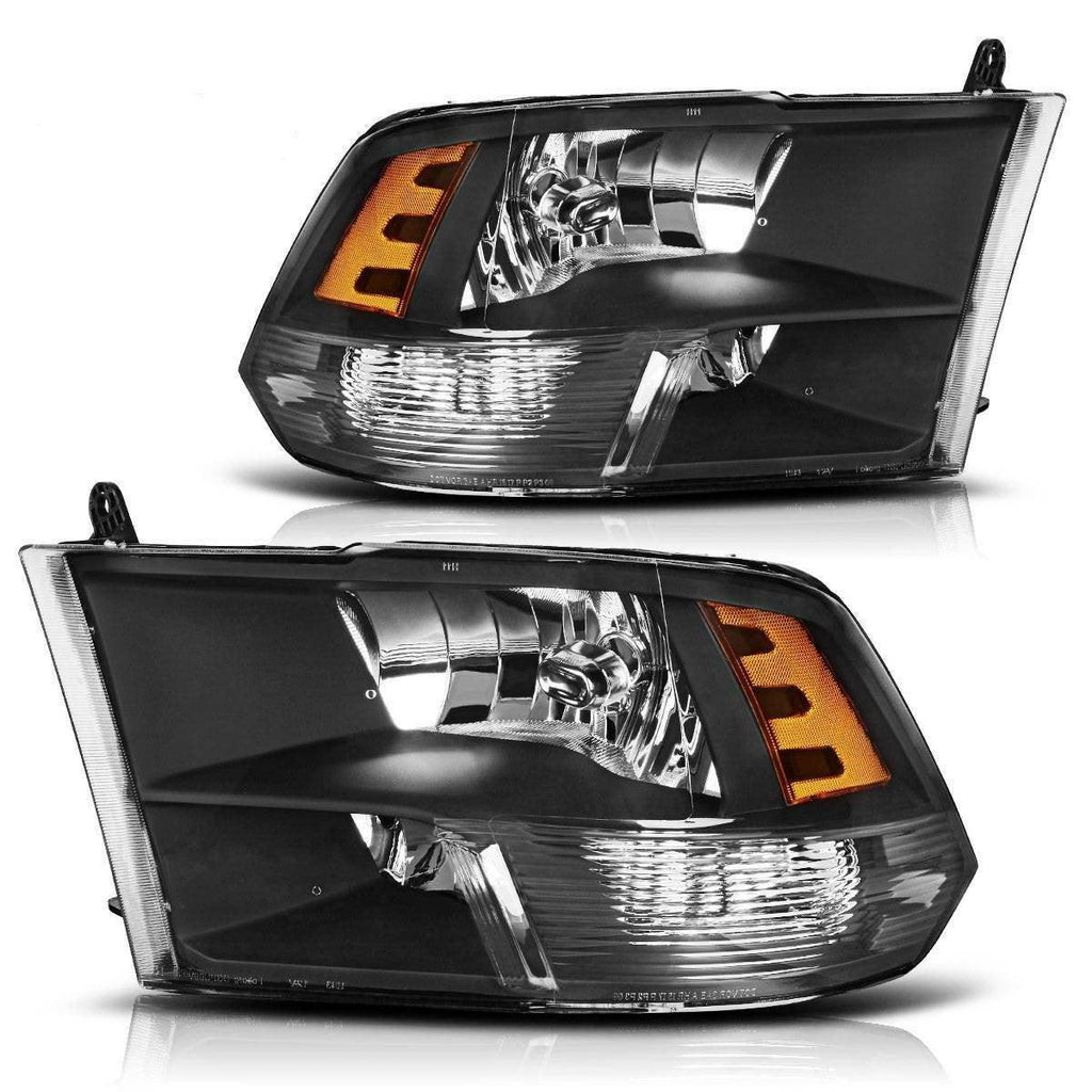 YITAMOTOR® 2009-2018 Dodge Ram Headlights Assembly Black Quad Headlamps - YITAMotor