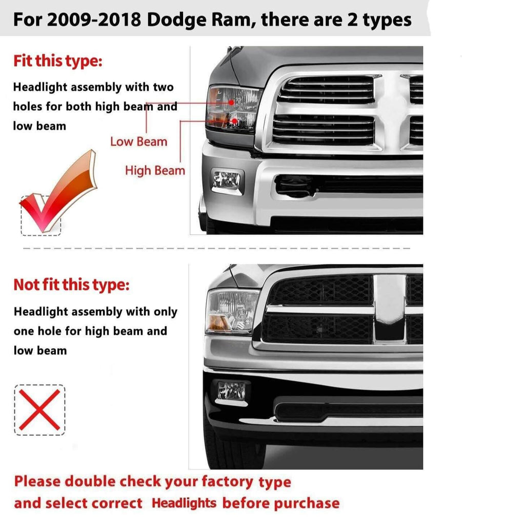 2009-2018 Dodge Ram Quad Headlamp