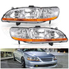 For 1998-2002 Honda Accord Headlights Assembly with Chrome Housing Amber Reflector - YITAMotor