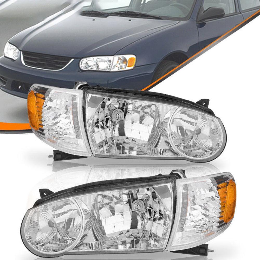 YITAMOTOR Headlights Assembly Fits for 2001 2002 Toyota Corolla with Coner light Headlamp Clear Lens - YITAMotor