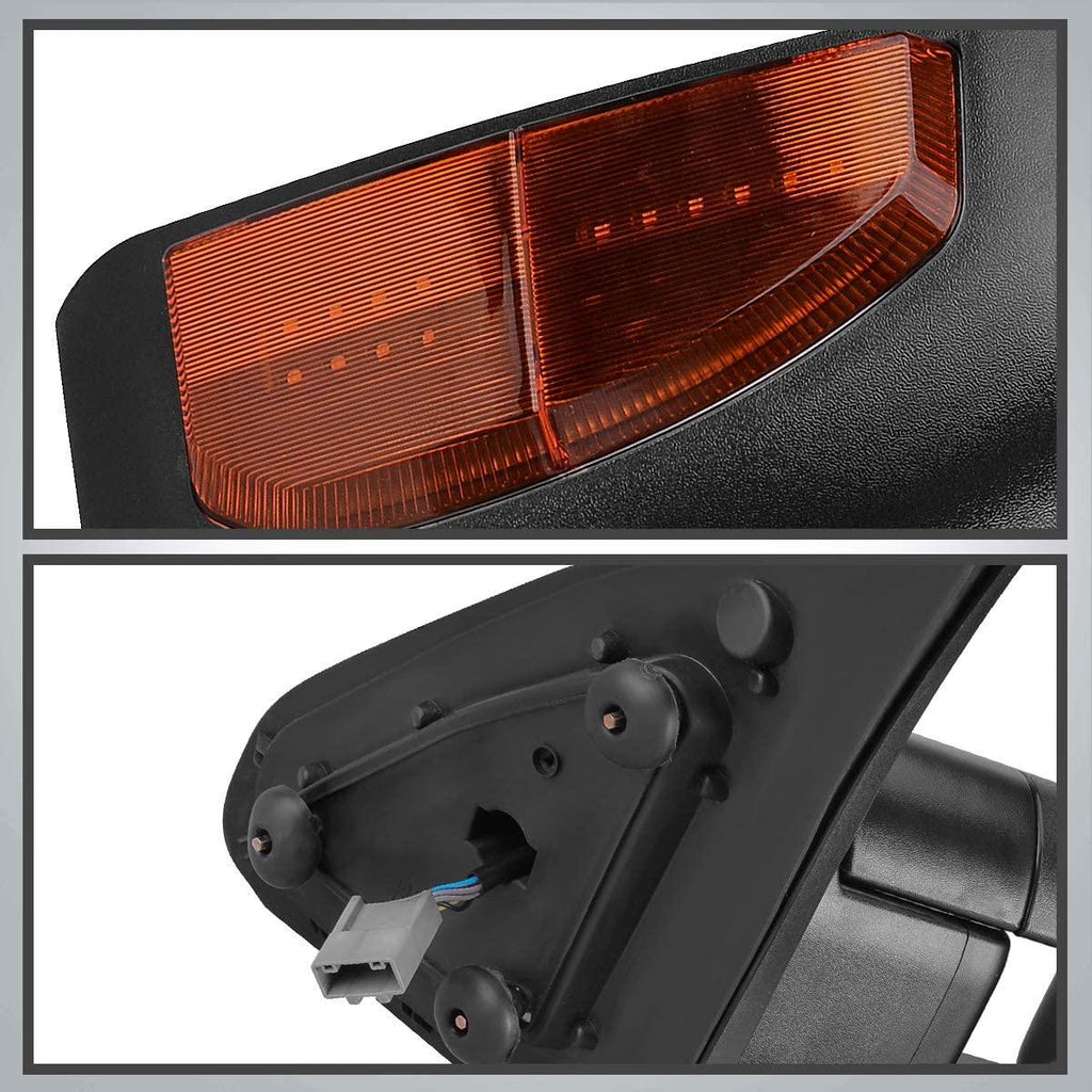 YITAMOTOR® Tow Mirrors For 07-17 Toyota Tundra, Power Heated Rear View Mirrors, Extending and Folding w/ Turn Signal