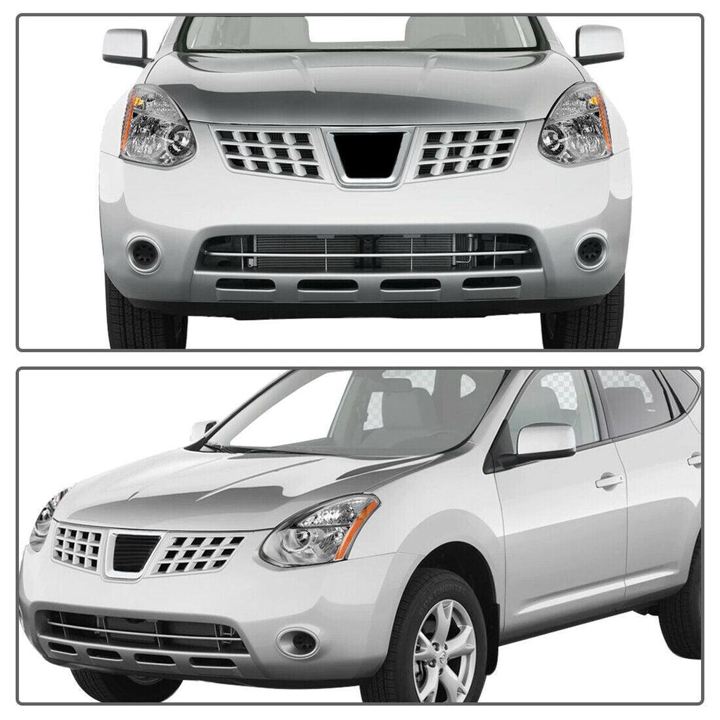 YITAMOTOR® 2008-2013 Nissan Rogue Headlights Assembly Clear Chrome Headlamps Left+Right