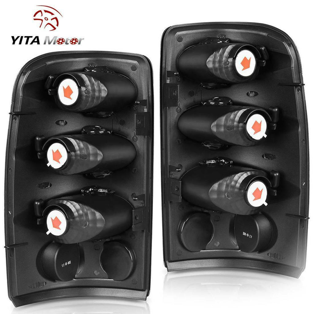 YITAMOTOR® 2000-2006 Chevy Suburban Tahoe /GMC Yukon Tail Lights Black Smoke Rear Lamps - YITAMotor