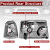 YITAMOTOR® 2001-2011 Ford Ranger Headlight Assembly Corner light Chrome Housing Clear Lens - YITAMotor