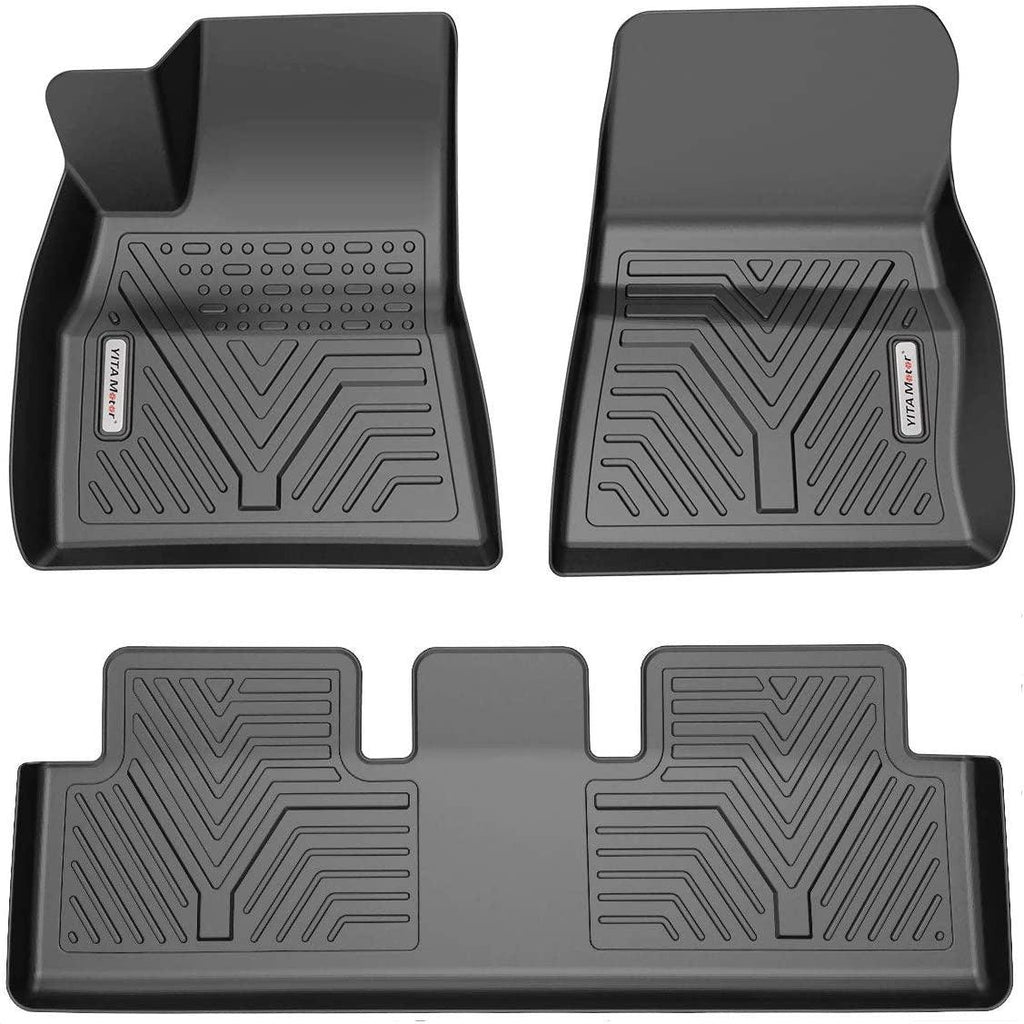 YITAMOTOR® Floor Mats All Weather Liners for 2017-2023 Tesla 3 Model Black Protector Kit