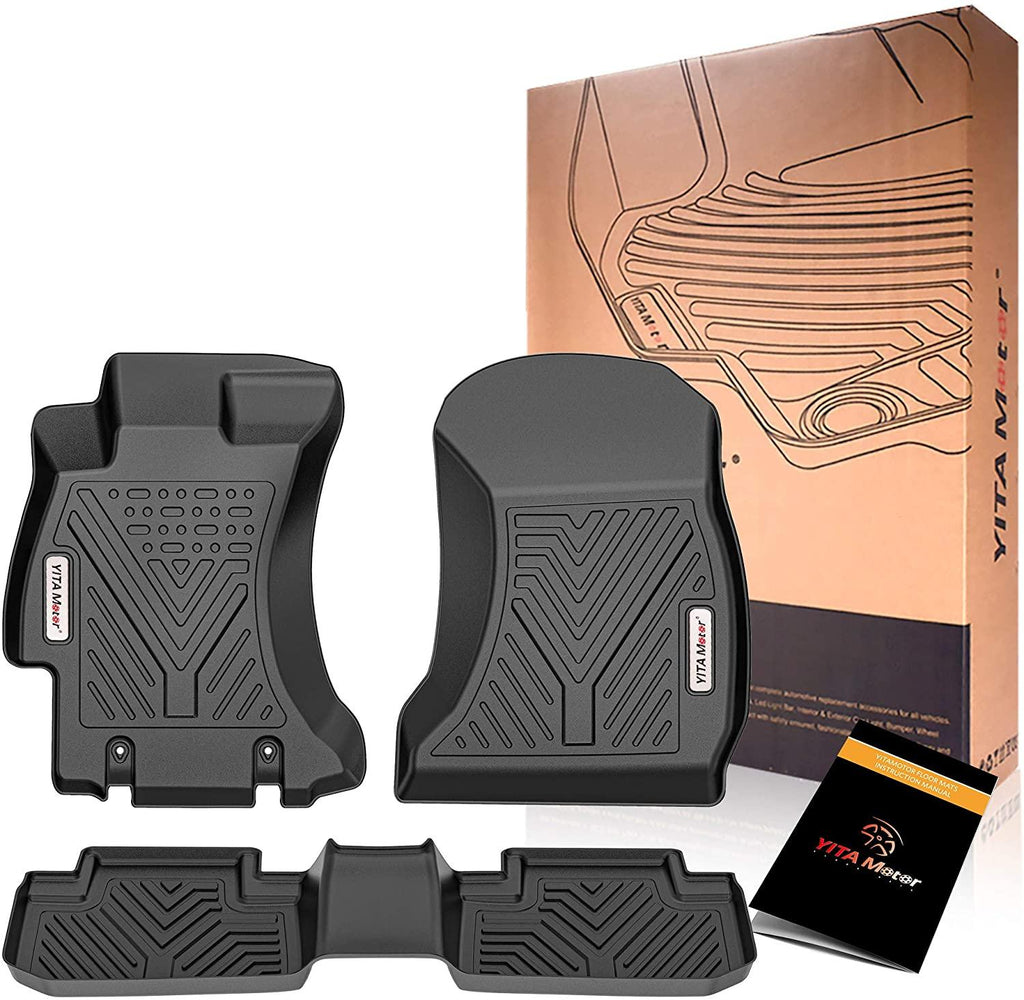 YITAMOTOR® Floor Mats for 14-18 Subaru Forester, Custom-Fit Black TPE Floor Liners 1st & 2nd Row All-Weather Protection