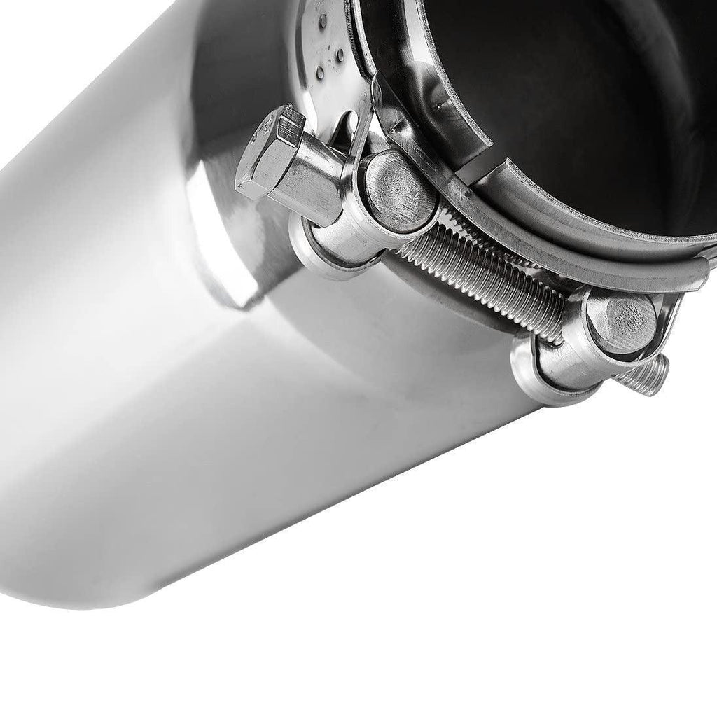 3 Inch Inlet Exhaust Tip, 3 x 4 x 12 Inch Chrome Polished Stainless Steel Exhaust Tailpipe Tip, Bolt/Clamp On Design - YITAMotor