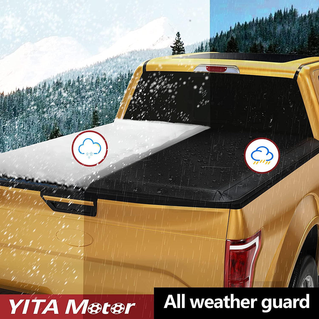 YITAMOTOR® Soft Tri-fold 2006-2021 Nissan Frontier with Utility Track Rail, Fleetside 6 ft Bed Truck Bed Tonneau Cover