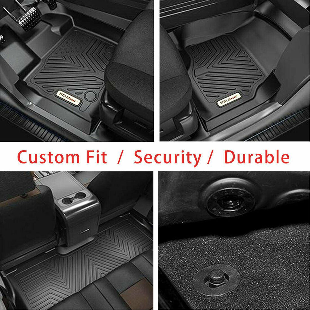 YITAMOTOR® 4pcs 2016-2021 Honda Civic Sedan TPE Front Rear Floor Mats Cargo Liner All Weather Protection