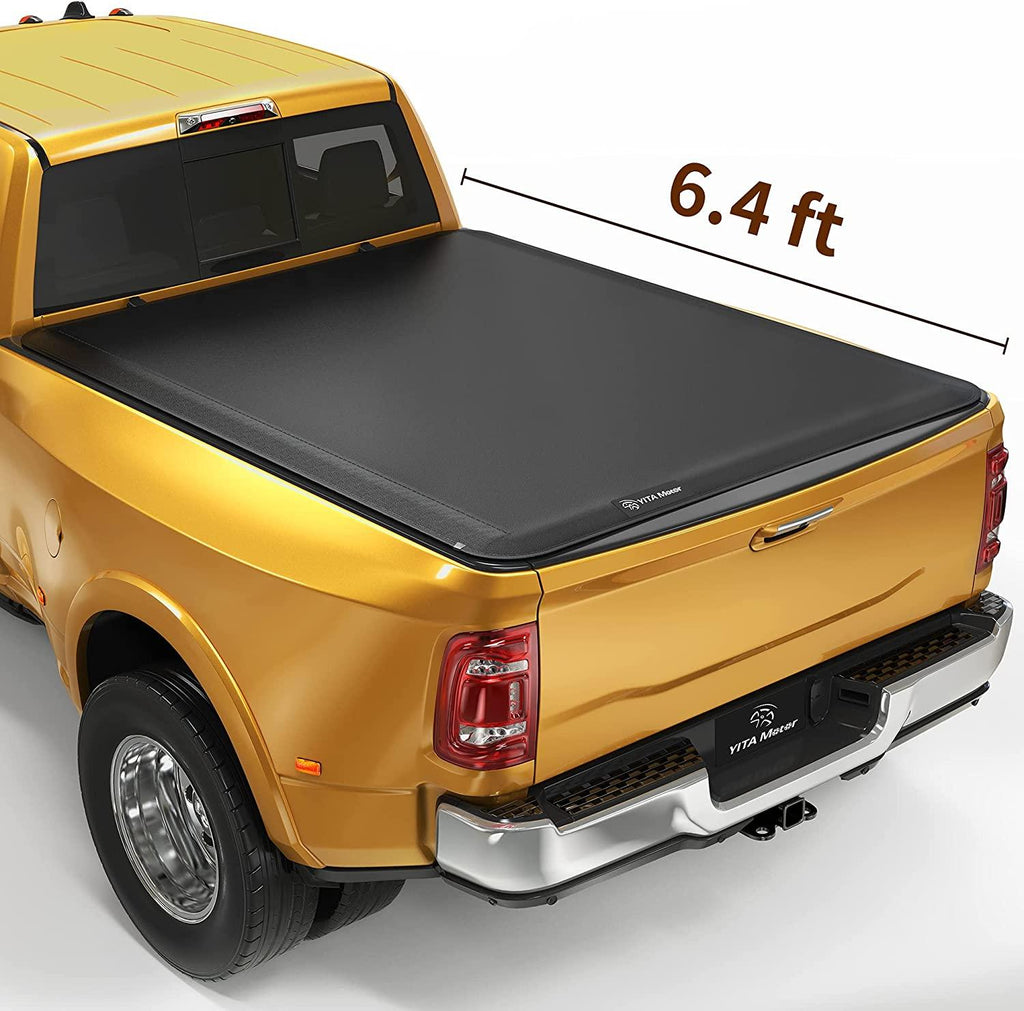 YITAMOTOR® 2009-2018 Dodge Ram 1500 (19-22 Classic ONLY) 6.4ft Fleetside  Soft Roll Up Truck Bed Tonneau Cover Without RamBox