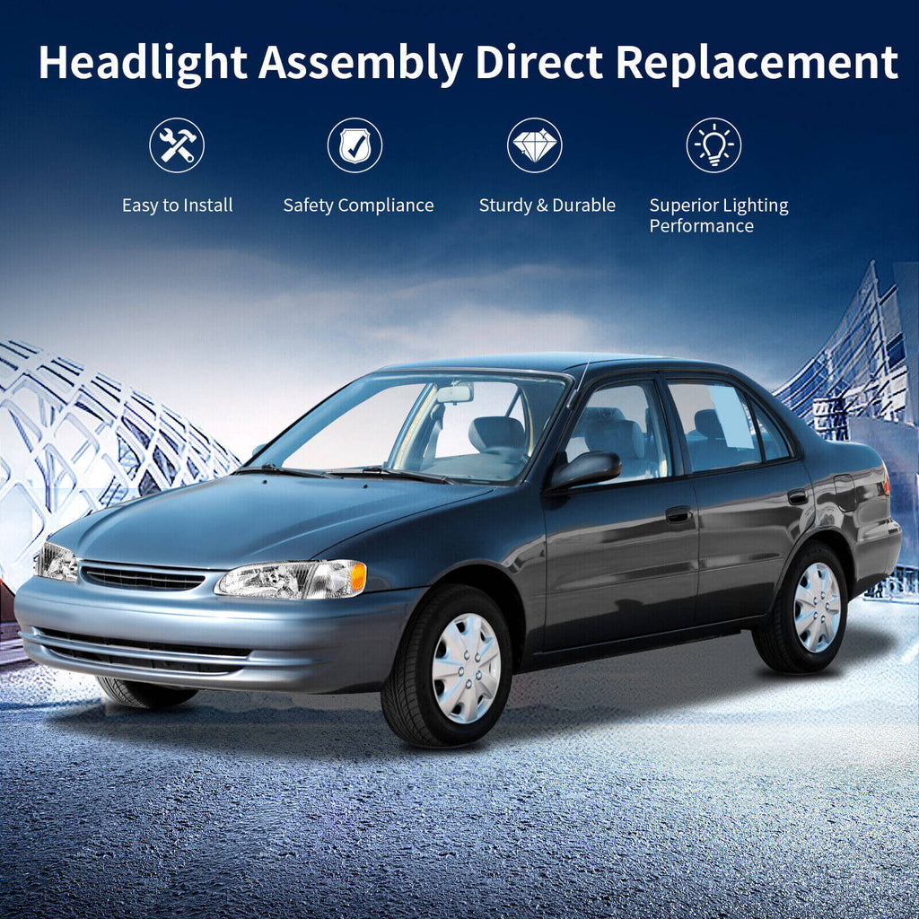 YITAMOTOR® 1998 1999 2000 Toyota Corolla Headlight +Turn Signal Lamp Assembly