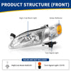 YITAMOTOR® 1998 1999 2000 Toyota Corolla Headlight +Turn Signal Lamp Assembly