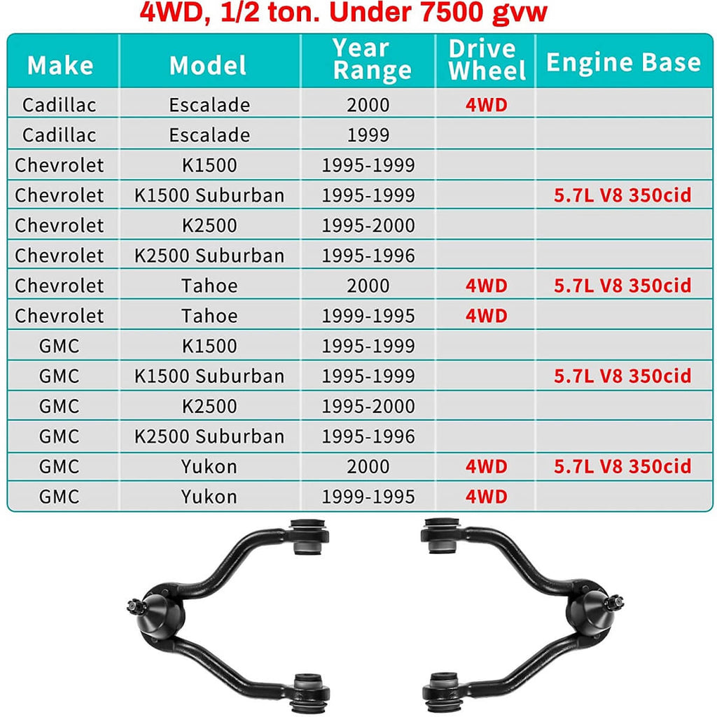 1999-2000 Cadillac Escalade front suspension kit