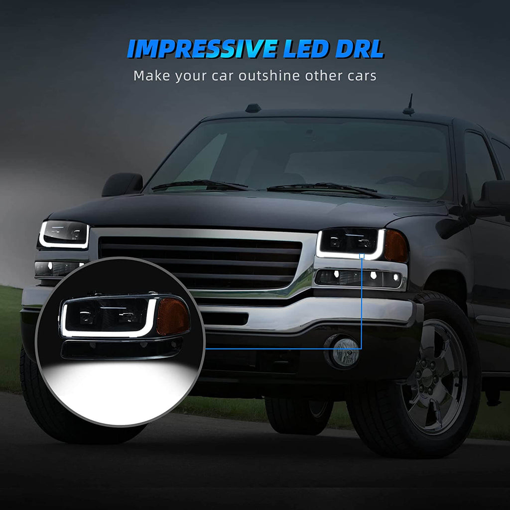 LED DRL 1999 -2006 GMC Sierra / 2001-2006 GMC Yukon Headlights