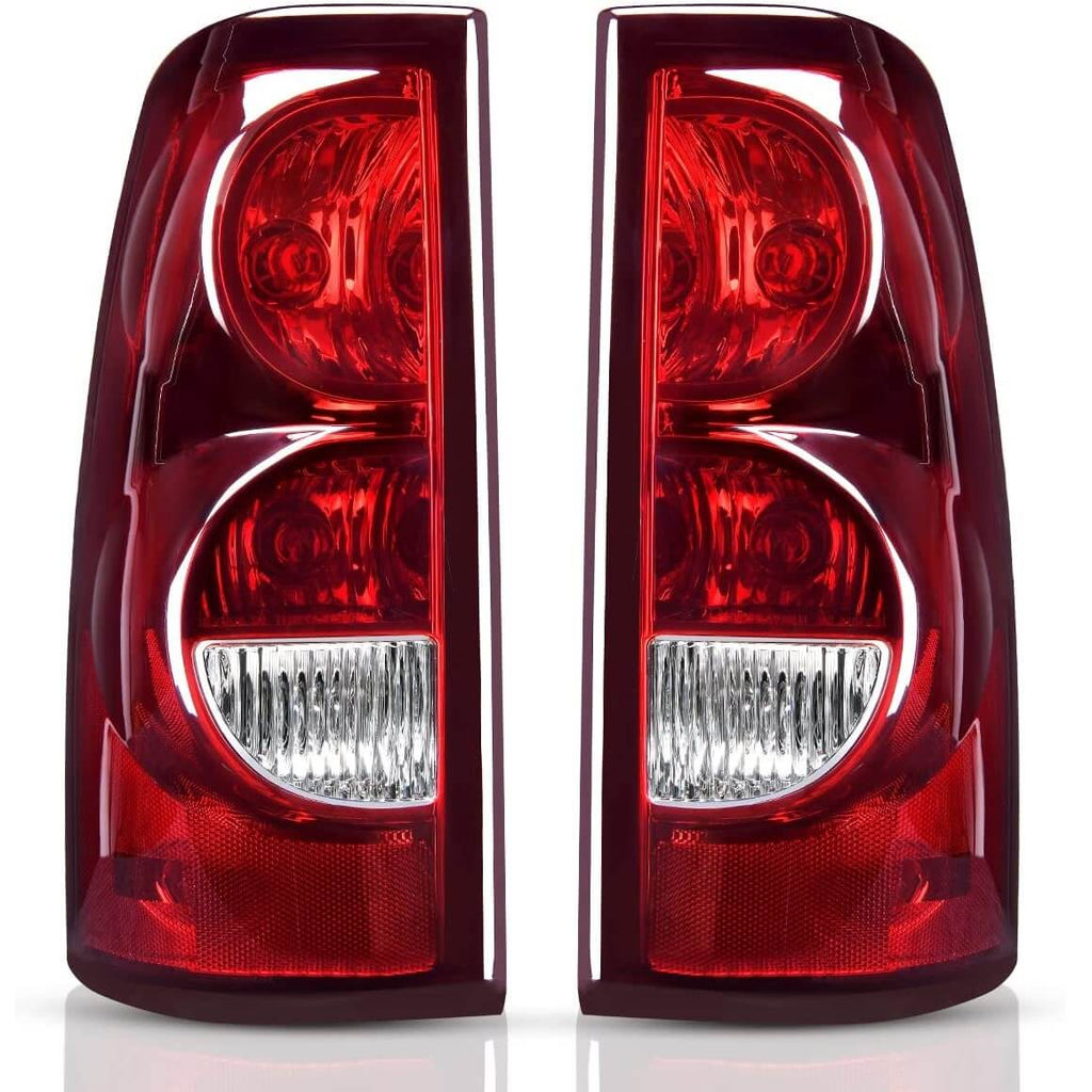 2003-2006 Chevy Silverado tail lights smoke housing red lens