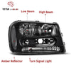 YITAMOTOR® 2002-2009 Chevy Trailblazer Black Housing Headlamp Headlights, Except for 2006-2009 LT models - YITAMotor