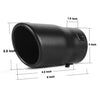 Pair Fit 2'' to 3'' Inlet 3.5'' Outlet 6'' Long Bolt On Black Stainless Steel Exhaust Tip - YITAMotor