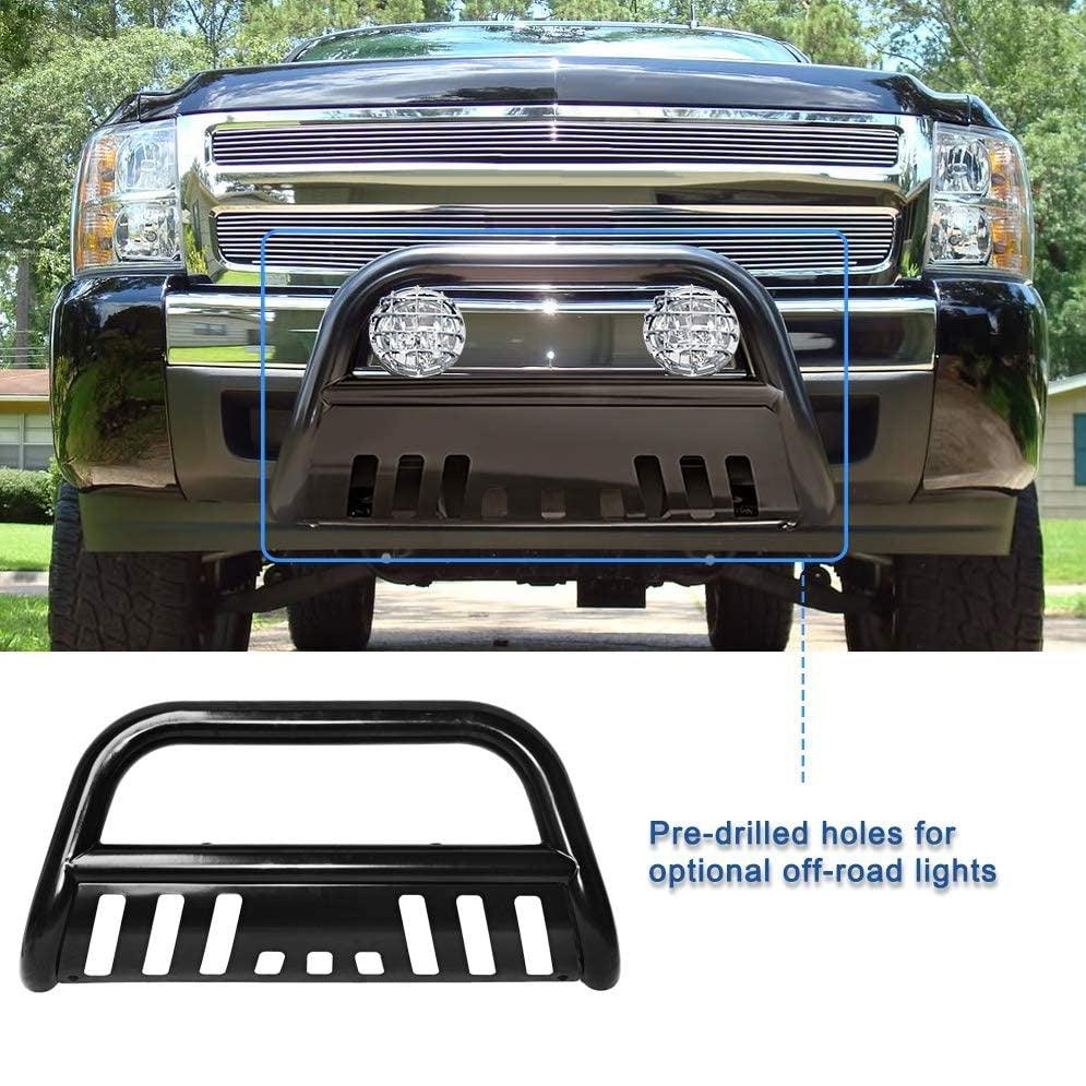 Bull Bar Compatible for 05-15 Toyota Tacoma 3" Tube Brush Push Grille Guard Front Bumper (Black) - YITAMotor