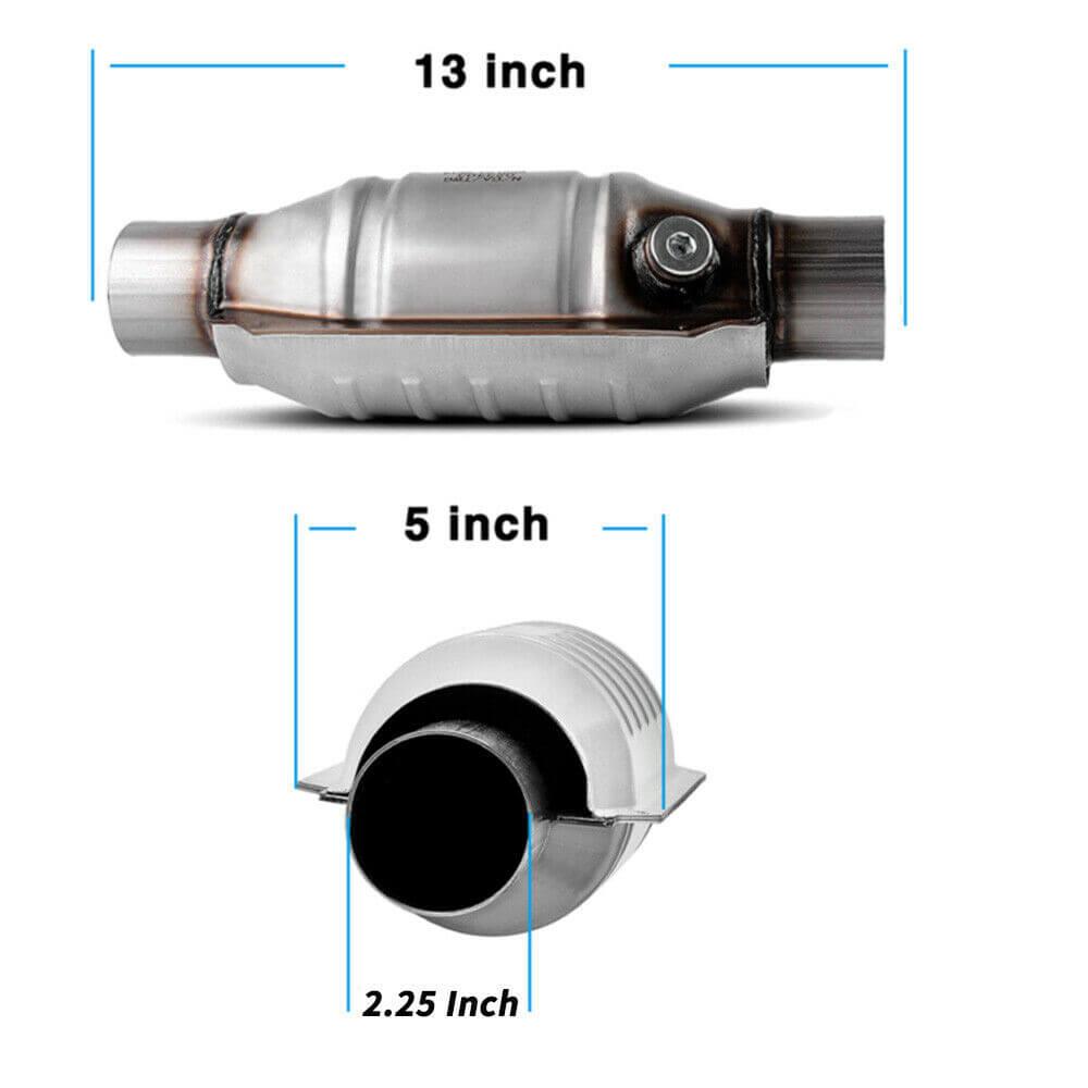 YITAMOTOR® 2.25'' Inlet/Outlet Universal Catalytic Converter with O2 Port and Heat Shield (EPA Compliant) - YITAMotor