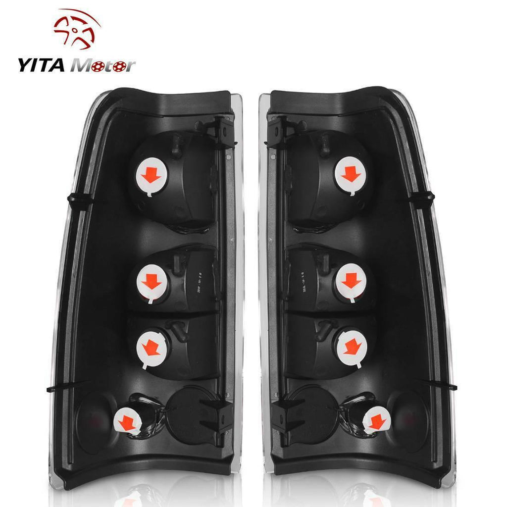 YITAMOTOR® 2003-2006 Chevy Silverado Headlights Tail Lights Black Headlamp Set - YITAMotor