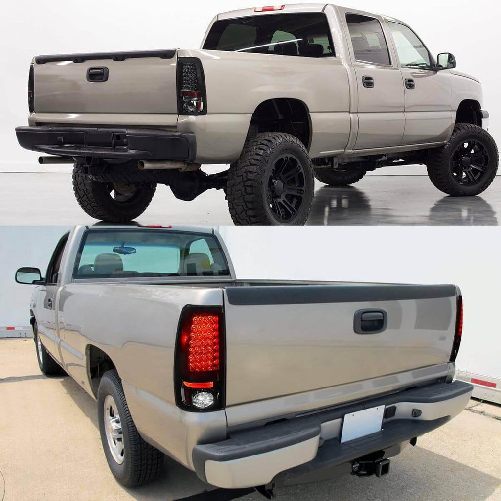 YITAMOTOR® 2003-2007 Chevy Silverado / 1999-2003 GMC Sierra LED Tail Lights Smoke Lens