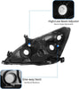 YITAMOTOR® Smoke 2003-2007 Honda Accord Headlight Assembly Headlamp Clear Lens