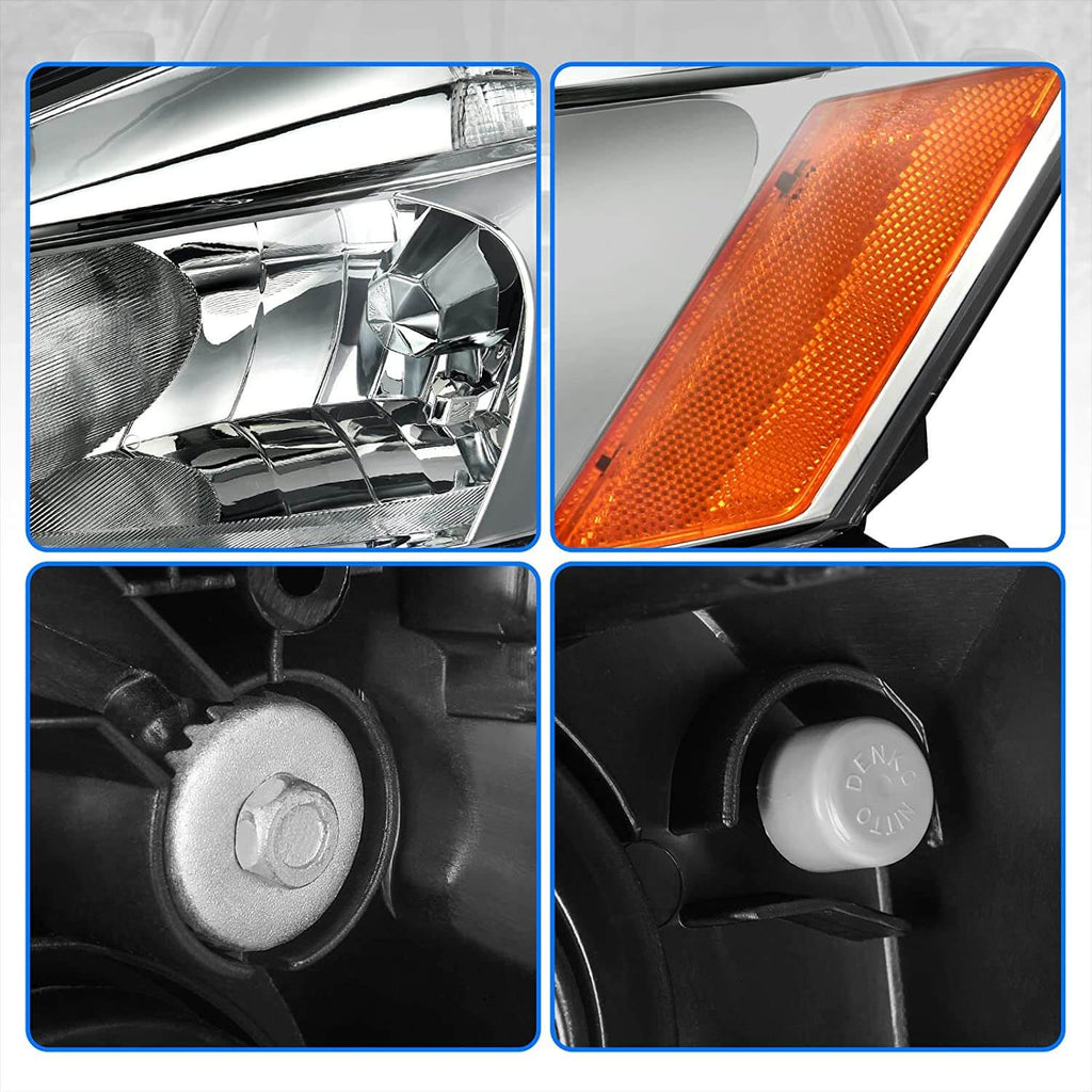 YITAMOTOR® Smoke 2003-2007 Honda Accord Headlight Assembly Headlamp Clear Lens