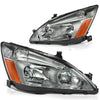 YITAMOTOR® Smoke 2003-2007 Honda Accord Headlight Assembly Headlamp Clear Lens
