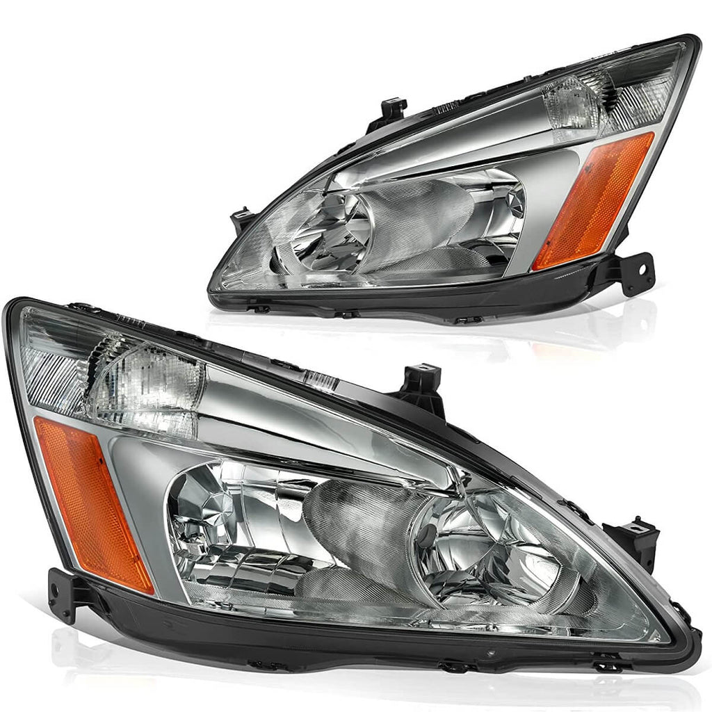 YITAMOTOR® Smoke 2003-2007 Honda Accord Headlight Assembly Headlamp Clear Lens