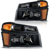 2004-2012 Chevy Colorado Headlight Assembly Black Housing Amber Reflector