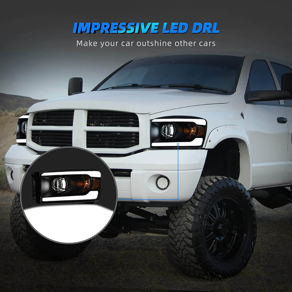 LED DRL Projector 2006-2008 Dodge Ram 1500 Headlights