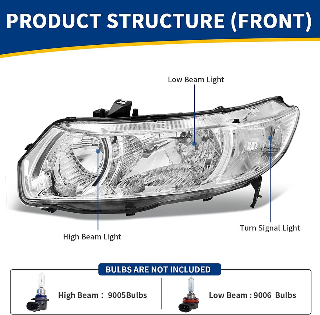 2006-2011 Honda Civic 2-door coupe headlights