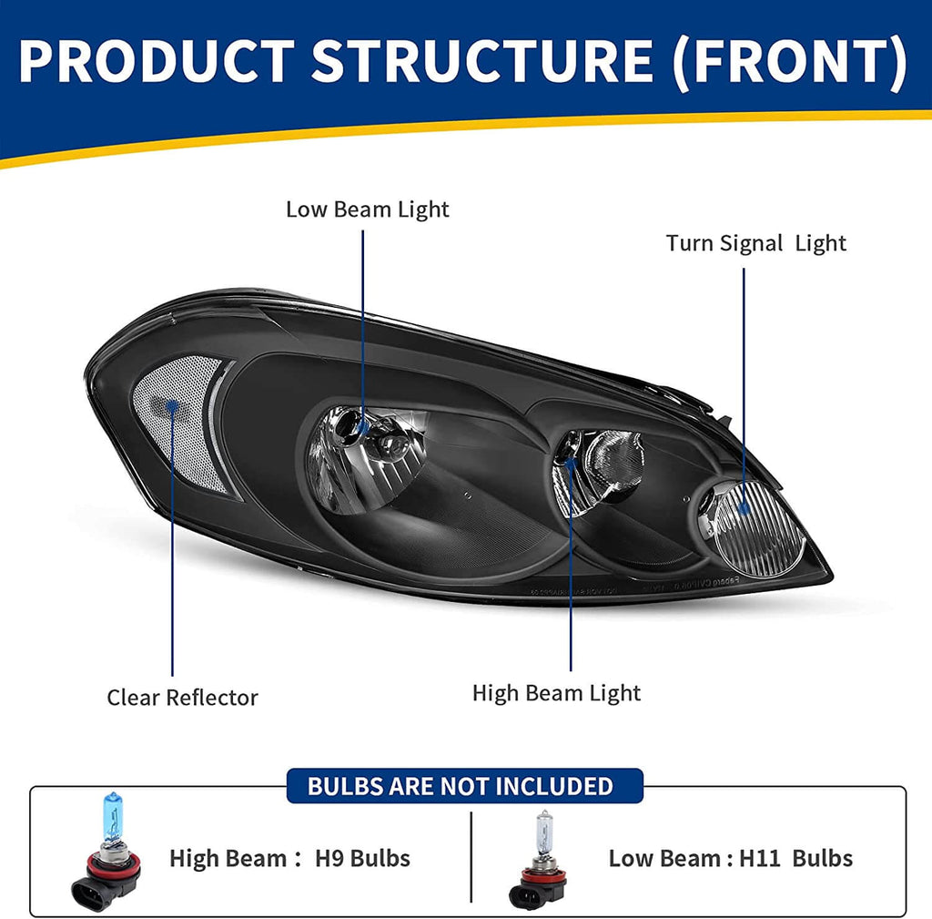 2006-2013 Chevy Impala / 2006-2007 Chevy Monte Carlo Headlight Assembly