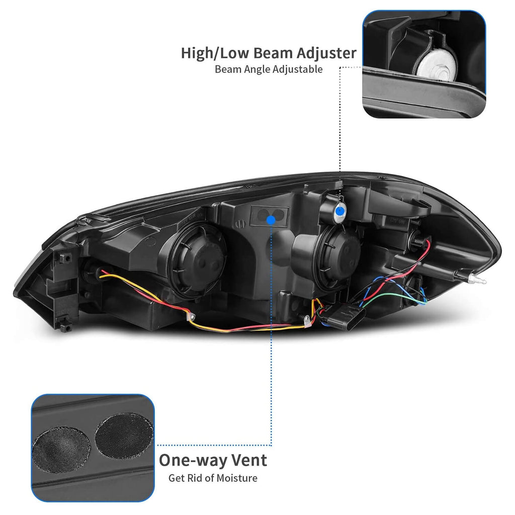 YITAMOTOR® 2006-2013 Chevy Impala / 2006 2007 Monte Carlo Conjunto de faros delanteros Lente ahumada Reflector ámbar 