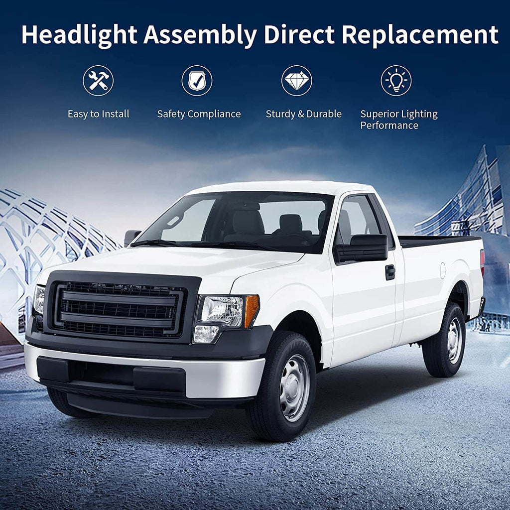 2009-2014 Ford F150 Amber Reflector headlights
