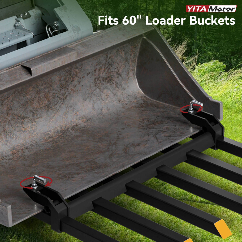 Clamp-On Debris Forks Fit 60" Loader Buckets