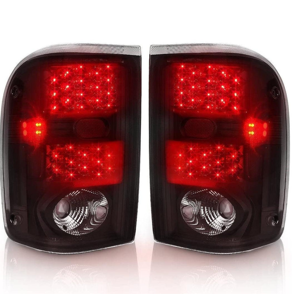 YITAMOTOR® Luces traseras LED para Ford Ranger 2001-2005, conjunto de reemplazo de luces traseras negras ahumadas, par izquierdo + derecho