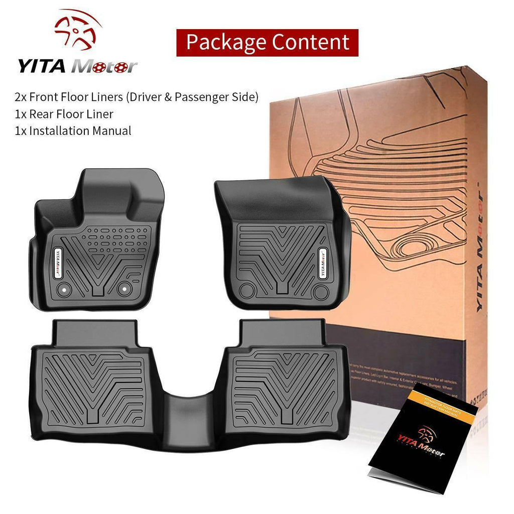 YITAMOTOR® Floor Mats For 2017-2020 Ford Fusion/Lincoln MKZ, 1st & 2nd Row All-Weather Protection, Black