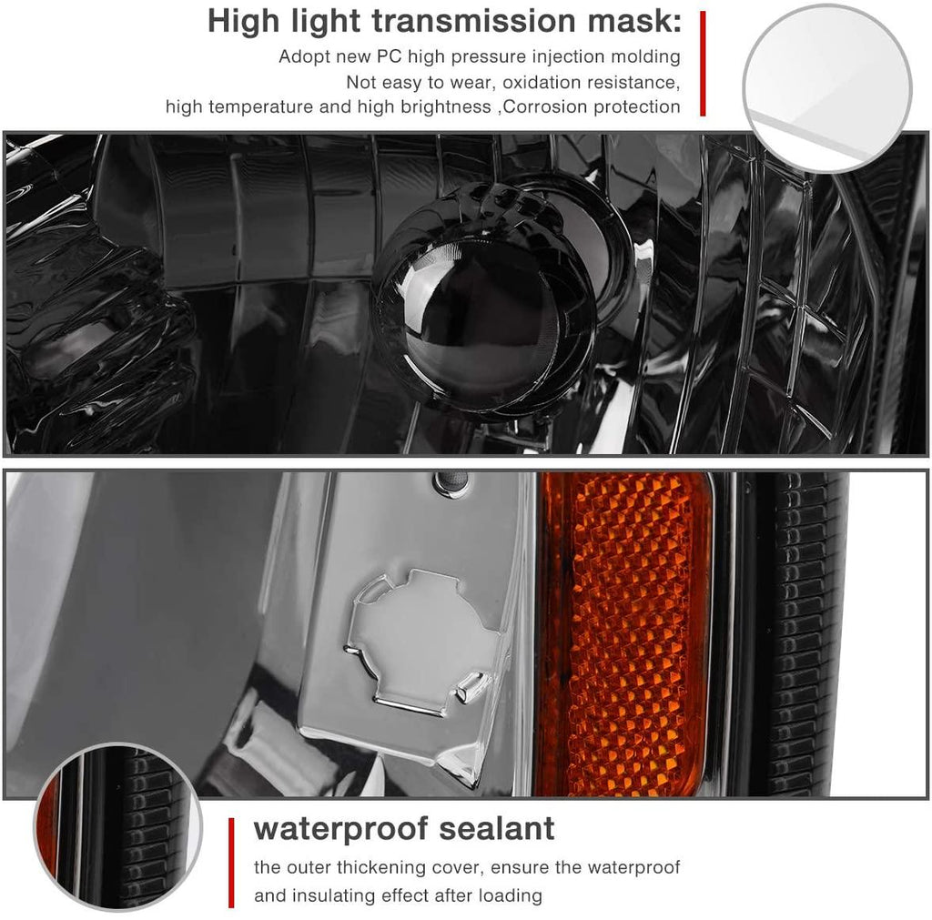YITAMOTOR® 2001-2011 Ford Ranger Headlight Assembly Corner light OE Projector Headlamps with Bumper Lights - YITAMotor